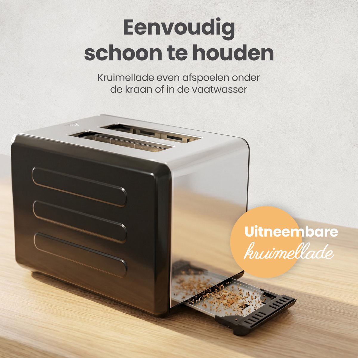 cozy.® Metalen Broodrooster met Tostiklemmen - Tosti Apparaat 815W - Retro Tosti Ijzer & Toaster - Brede Sleuven & 6 Standen - Ontdooi & Verwarm functie - Inclusief E-book - Broodrooster Zwart thumbnail 7