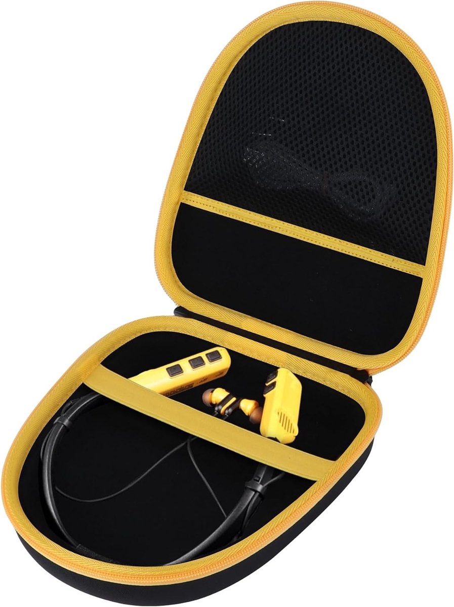 Duurzame Hard Case voor Nekband Hoofdtelefoons - Geel, Bescherming en Opbergruimte