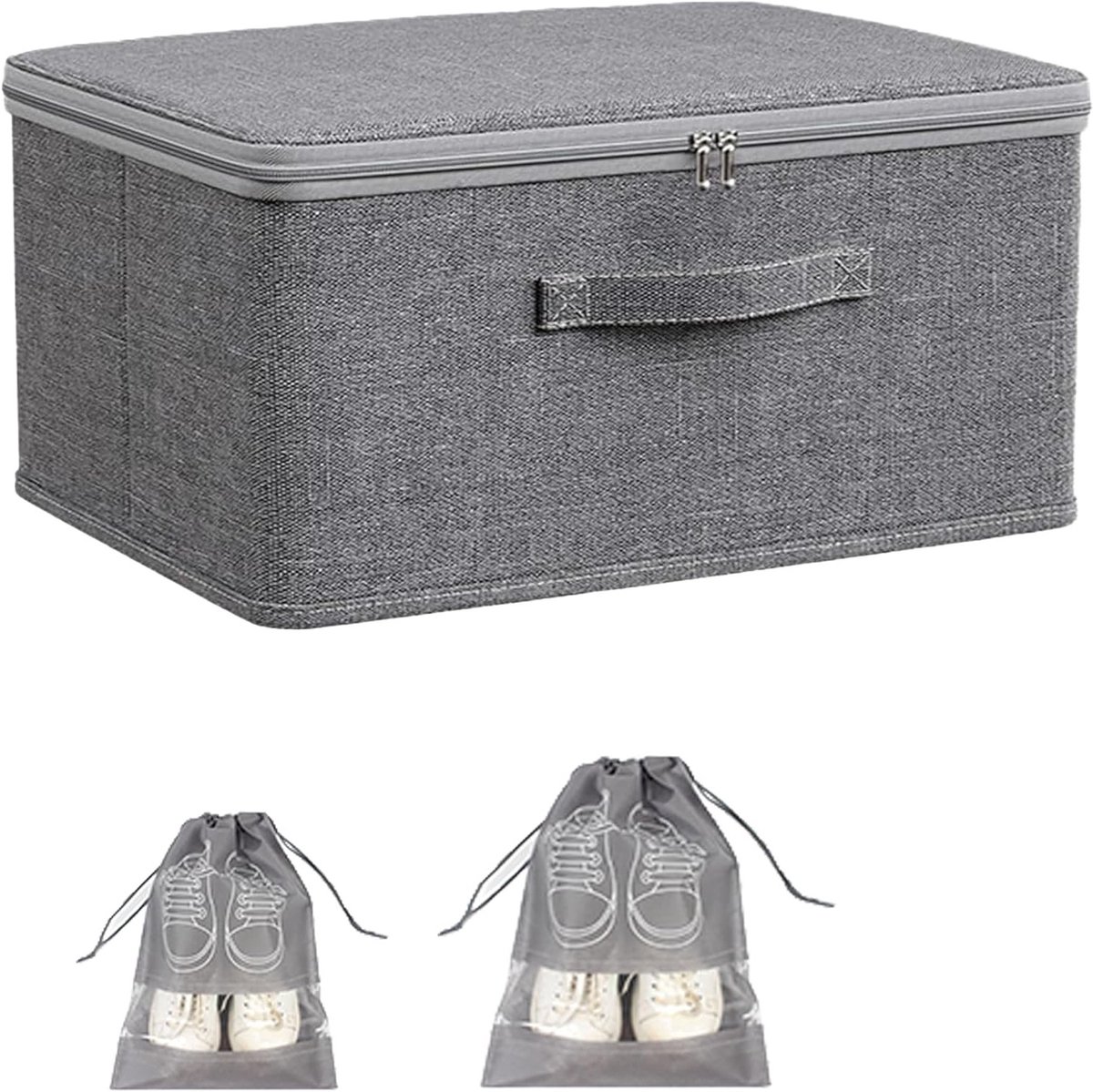 Opbergdoos met Slot - Vouwbare Opbergbox met Deksel voor Organisatie, 40 x 30 x 21 cm, Ideaal voor Kleding en Speelgoed