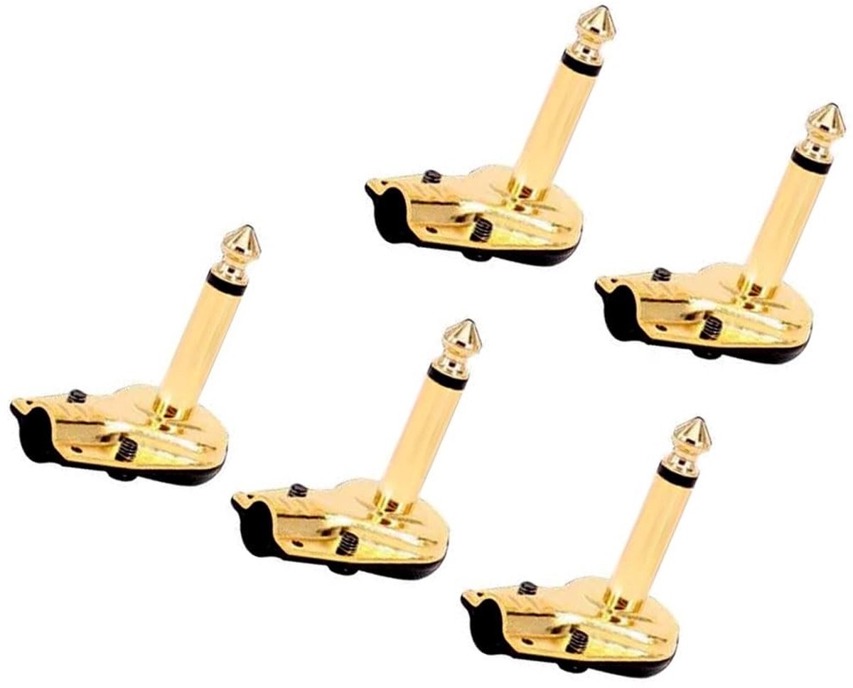 Dailygoody - 6.35mm Pannenkoek Stijl Haakse Soldeer Adapter - Duurzaam - 1/4 inch - Mono Flat Low Profile Plug - Geschikt voor Gitaar en Microfoon - 5..