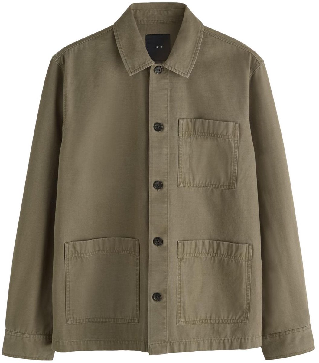 Next - Heren - Canvas Chore shacket - Bruin