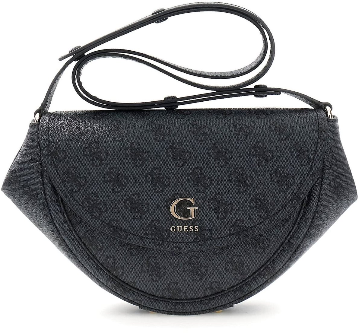 GUESS schoudertas Coleen Logo Convertible Xbody Bag Coal Logo donkergrijs