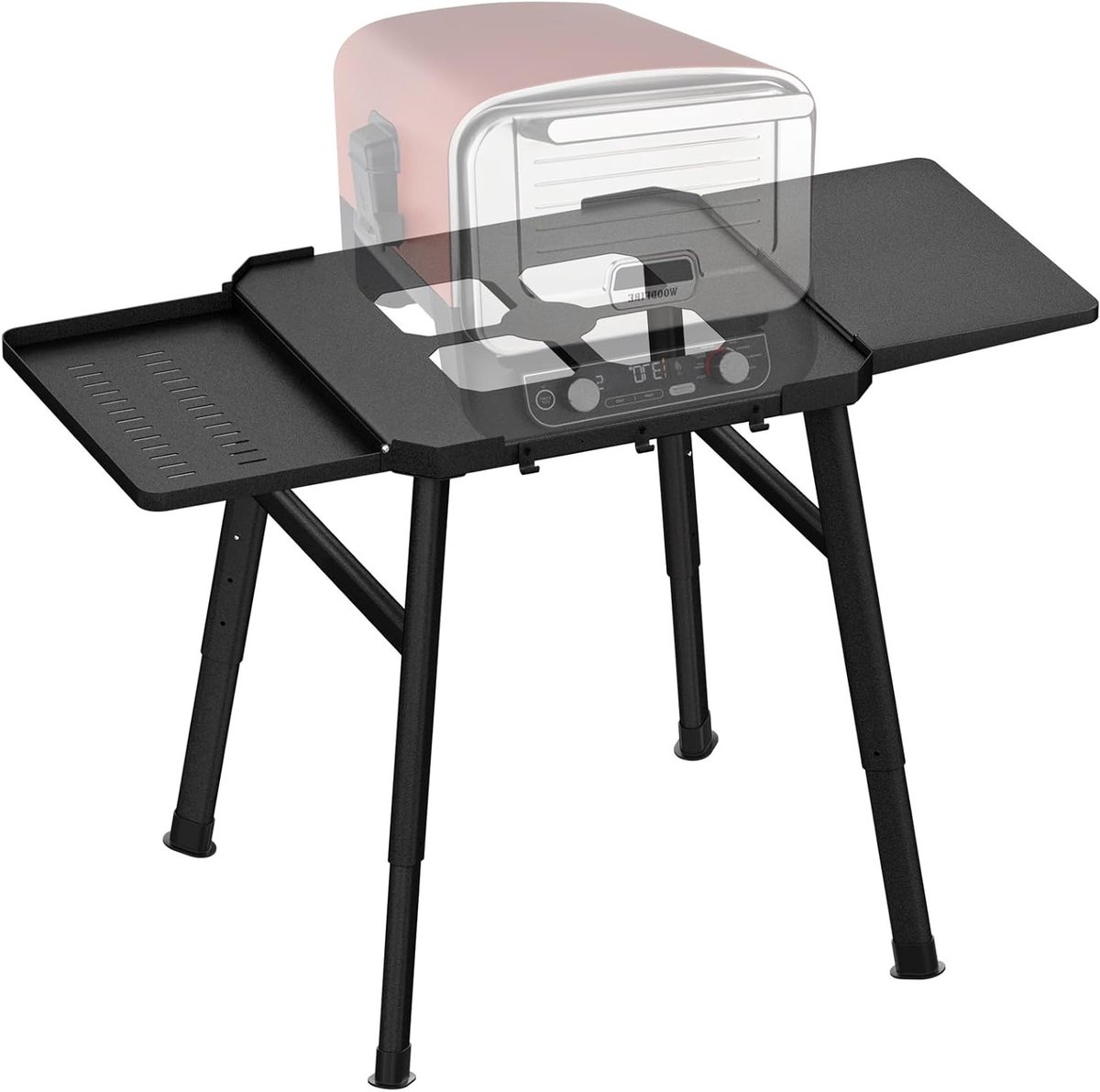 Verplaatsbare Grillstand met Zijtafel voor Buitenoven en BBQ, Ideaal voor Pizza en Grillaccessoires