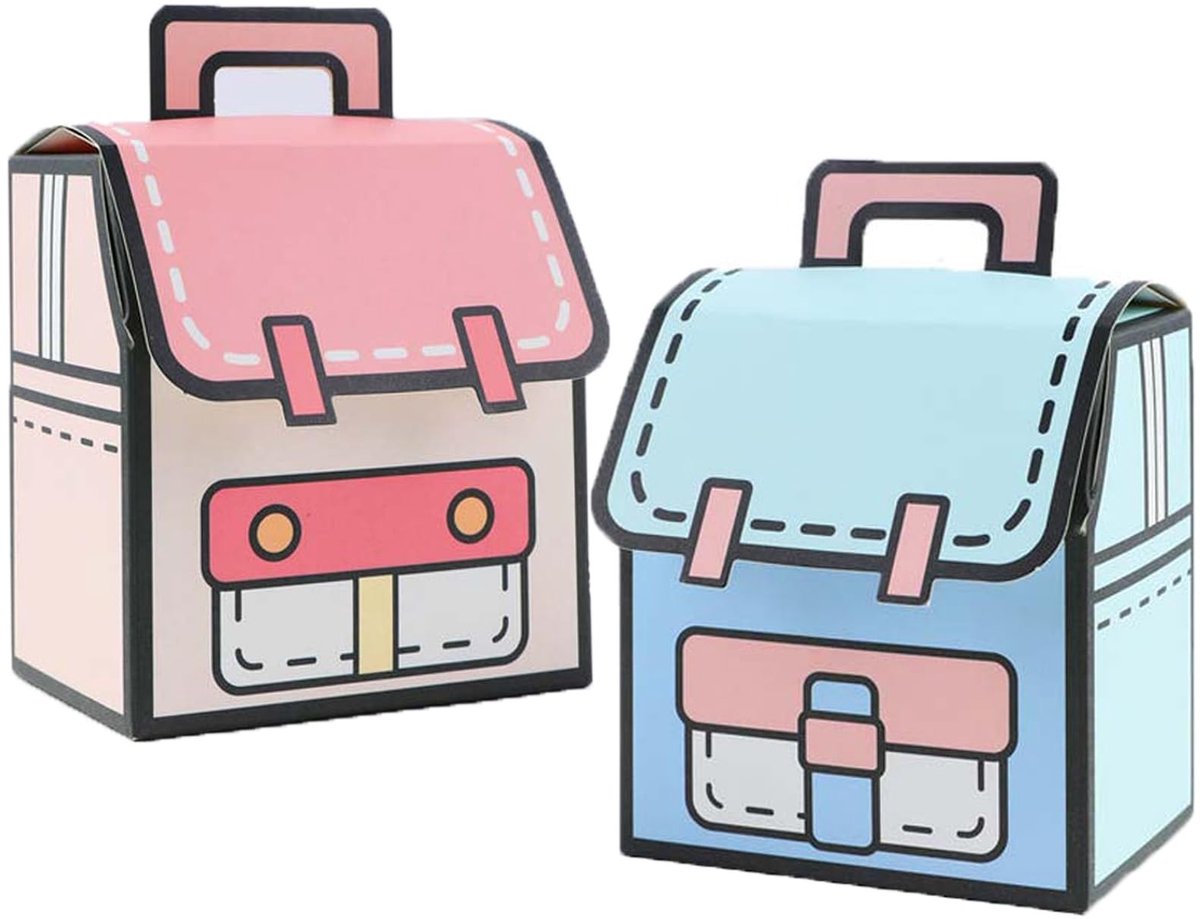 Allecto - Powerruif gastgeschenken - eerste schooldag - vrolijke geschenkdozen - opvouwbare cadeauzakjes - cartoon schooltas - perfect voor feestel...