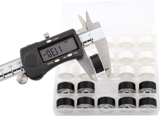 25 Stuks Zwarte Voorgewonden Spoel Draad Maat A Class 15 (SA156) 60WT met Transparante Opbergdoos voor Borduur- en Naaimachine DIY — afbeelding 3