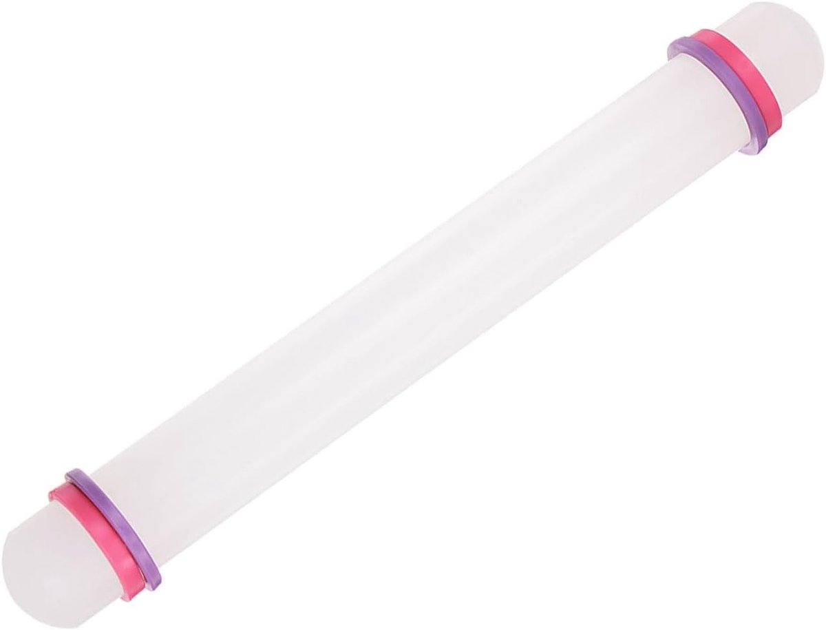 Fondant Rolling Pin met Gidsringen, 23 cm, Ideaal voor Bakken, Klei en DIY-projecten