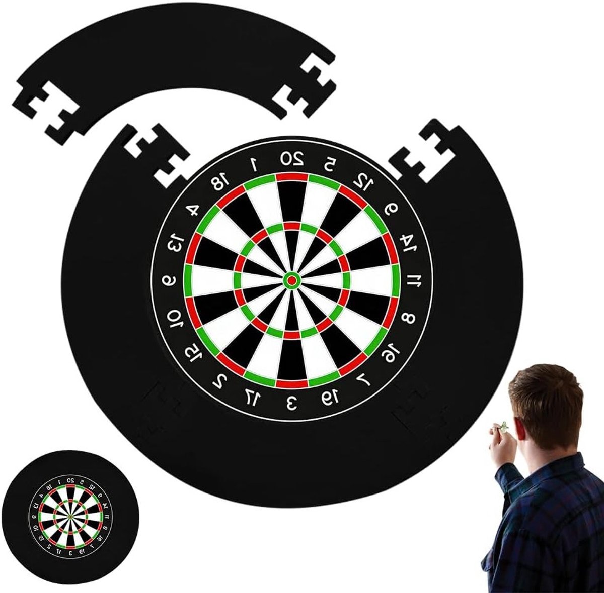 Dartbord Beschermring, Surround Catcher Ring voor Dartboard, 45 cm Diameter, Wandbescherming en Schadepreventie