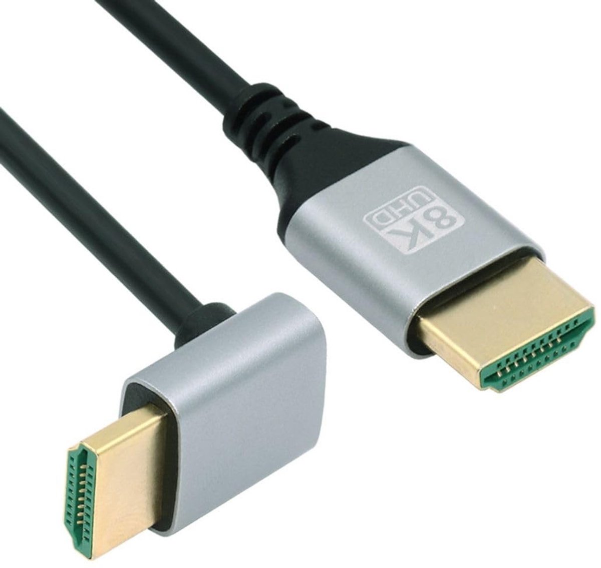 Dailygoody - HDMI 2.1 Kabel - 8K 4K HDTV - 90 Graden Haaks - 1.0M - Male naar Male - Hoogwaardige beeldkwaliteit - Geschikt voor televisies - Zwart