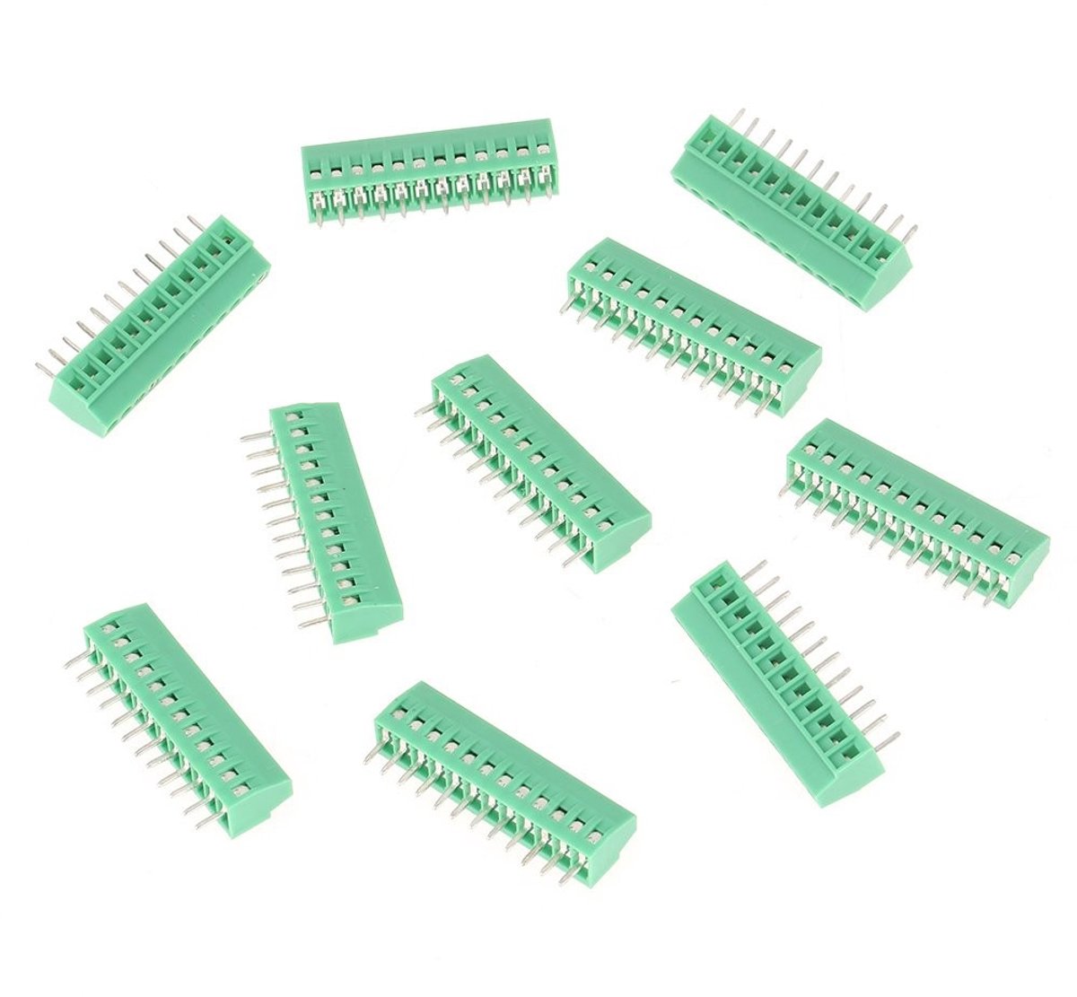 Dailygoody - Schroefklemmen - 10-delige set - Betrouwbare verbindingen - Groen - 12-pins - Ideaal voor printplaatbedrading - 2,54 mm pitch