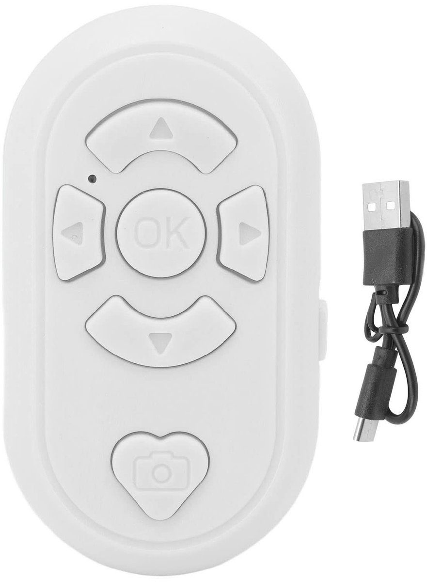 Dailygoody - Bluetooth Afstandsbediening Video Page Turner - Draadloze Foto en Video Controller - Compact en Draagbaar - Handige Sluiterbediening - Id.