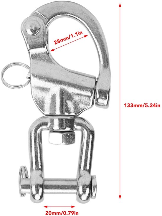OmGoods - Dailygoody - Snelsluitingen Swivel Snap Shackle - 316 RVS voor Zeilboot - Duurzaam en sterk - Geschikt voor Tuigage - Perfect voor Zeilen - Ideaa van Omgoods — afbeelding 2