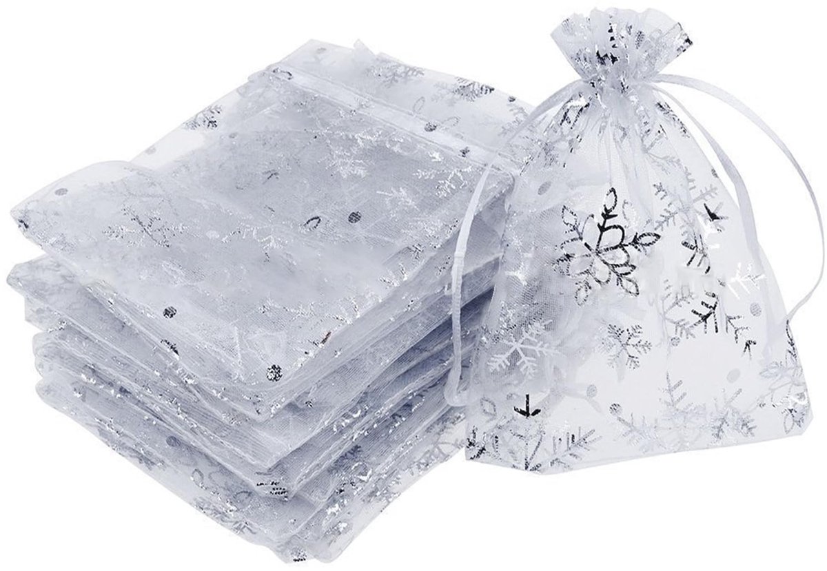 Dailygoody - Organzazakjes - Sieradenzakjes voor Feest - 100 stuks - 10 x 15 cm - Kerstzakjes om te Vullen - Perfect voor Cadeaus - Wit