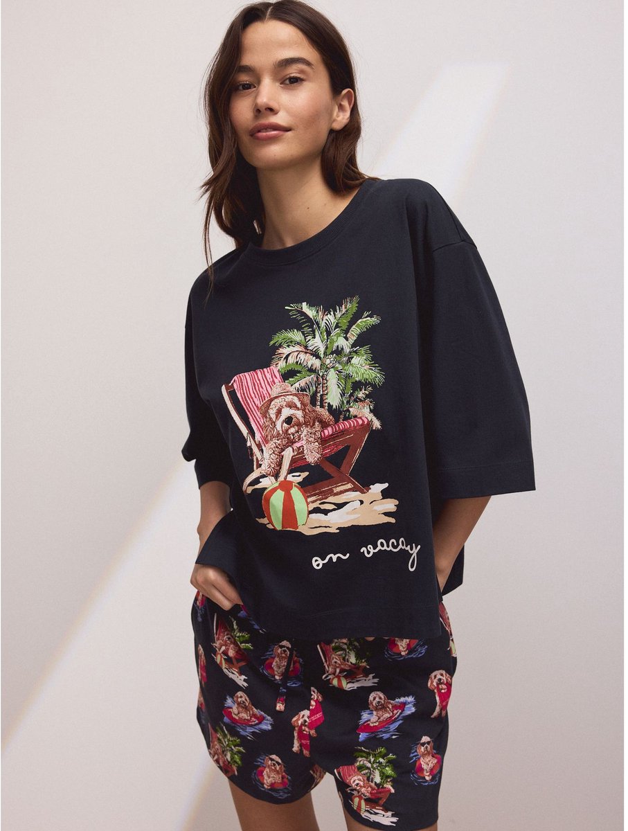 Next - Dames - Pyjama met short - Blauw