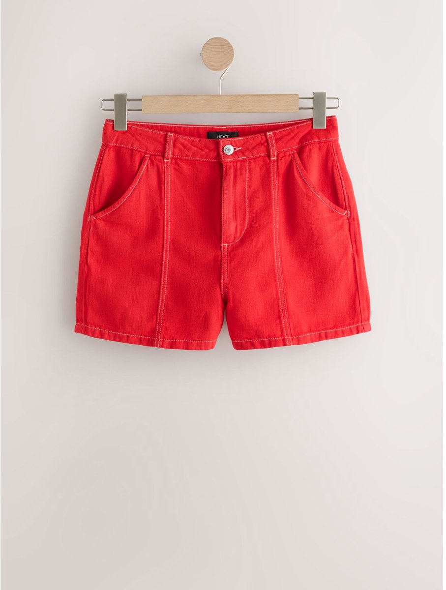 Next - Dames - Nette denimshort - Rood