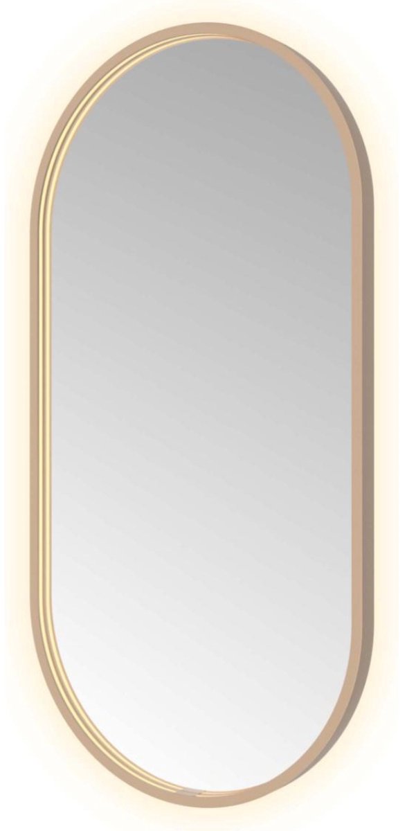 Hotbath &More Mirrors Oval LED Badkamerspiegel - Ovaal - 100 x 50 cm - Geborsteld Koper Pvd