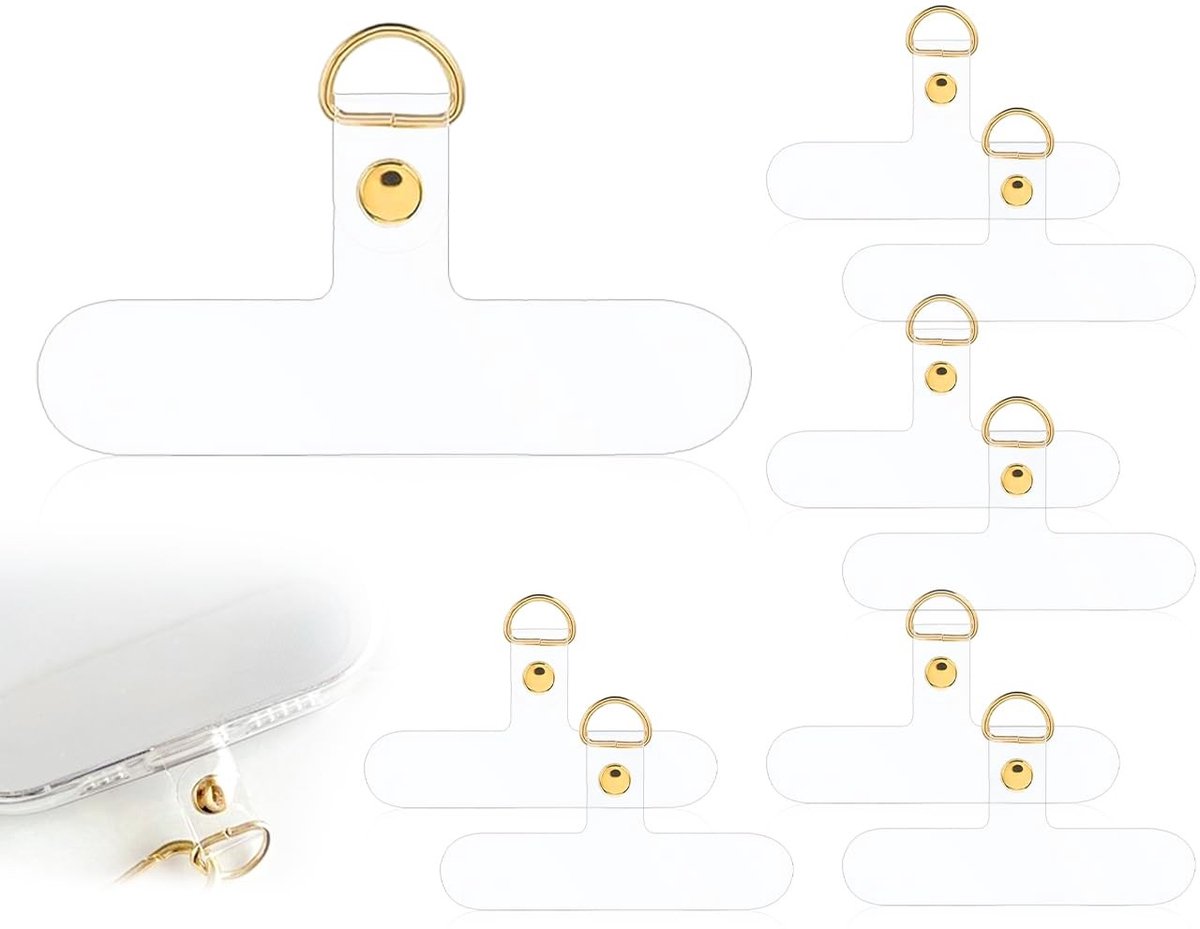 Dailygoody - Mobiele Telefoonkoord-pads - Telefoonketting - Zonder Lijm - Transparant - Universele Telefoonomhangband - Voor De Meeste Smartphones - 8.