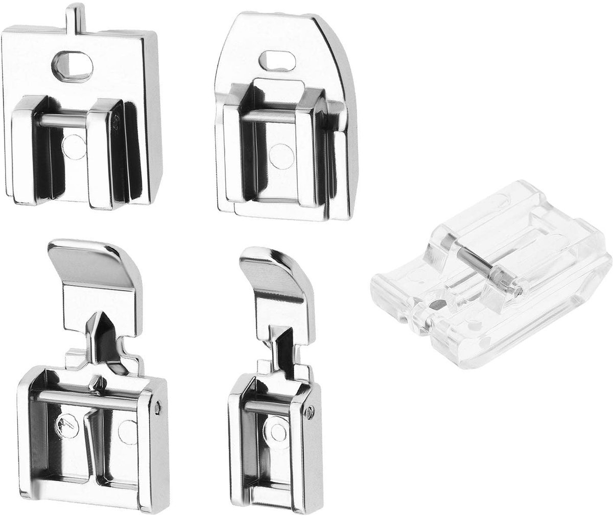 Dailygoody - Ritssluitingsvoet - Onzichtbaar Naaivoet - 5 Stuks - Doorzichtig - Geschikt voor Naaimachines - Zilver