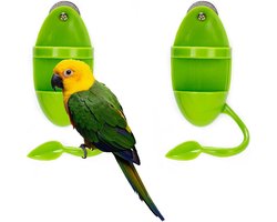 2 stuks Papegaai voederhouder – Ophangbare voederhouder met standaard – Vogels benodigdheden – Fruit en groente houder – Papegaai voederbak – Voedselcontainer