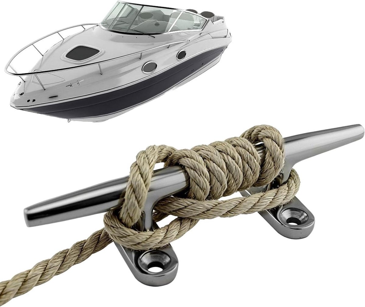 Boot Haken - Verankeringshouder Touwen - Veilig Vastzetten - Roestvrij Staal 316 - 127 cm - Zilverkleurig