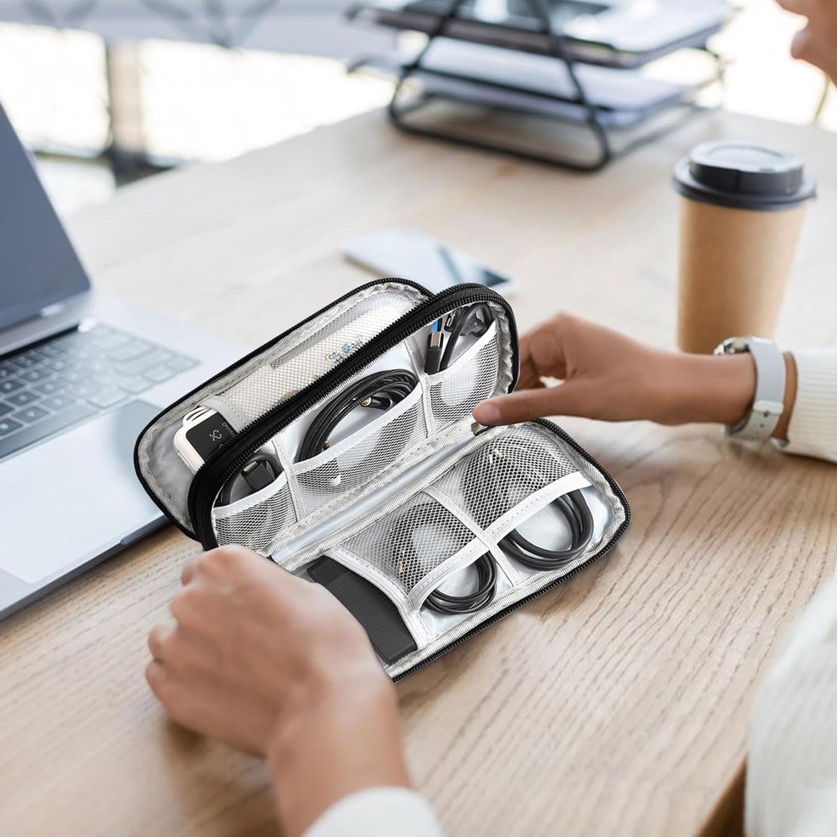 Draagbare waterdichte kabeltas, organizer voor opladers en powerbanks, ideale reisaccessoires voor vakantie en thuisgebruik – foto 7