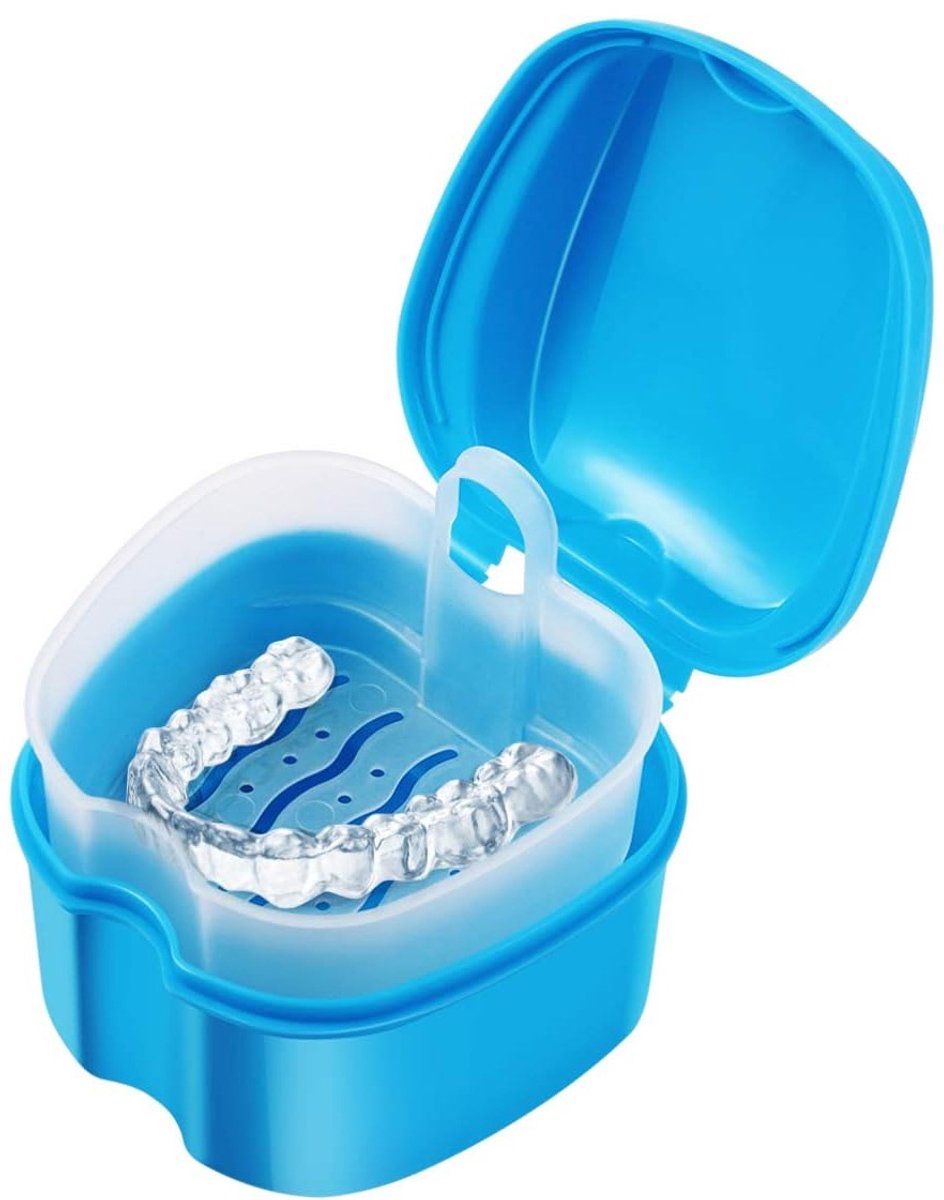 Cuhostki - Gebitsbakje - Pvc - Lichtblauw - Met Filter - Voor Beugel En Kunstgebit
