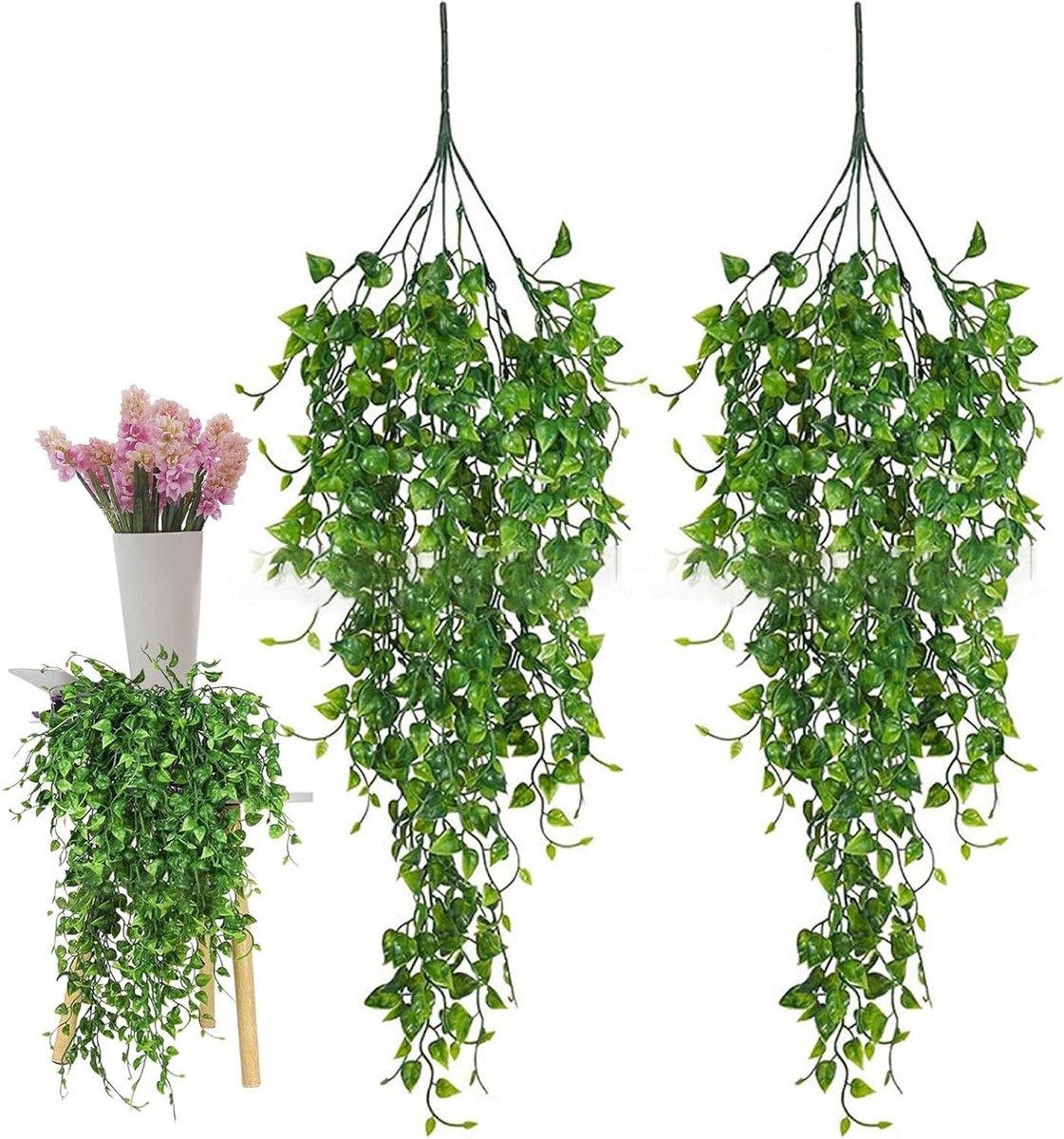 Kunstplanten Set - Decoratieve Bladeren - Ruimte Verfraaien - UV-bestendig Materiaal - 2 S