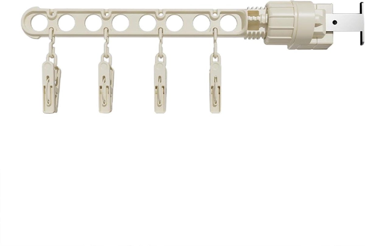 Opvouwbare kledinghanger - Reis rek - Kleding drogen - Met 8 clips - 36 cm - Romig