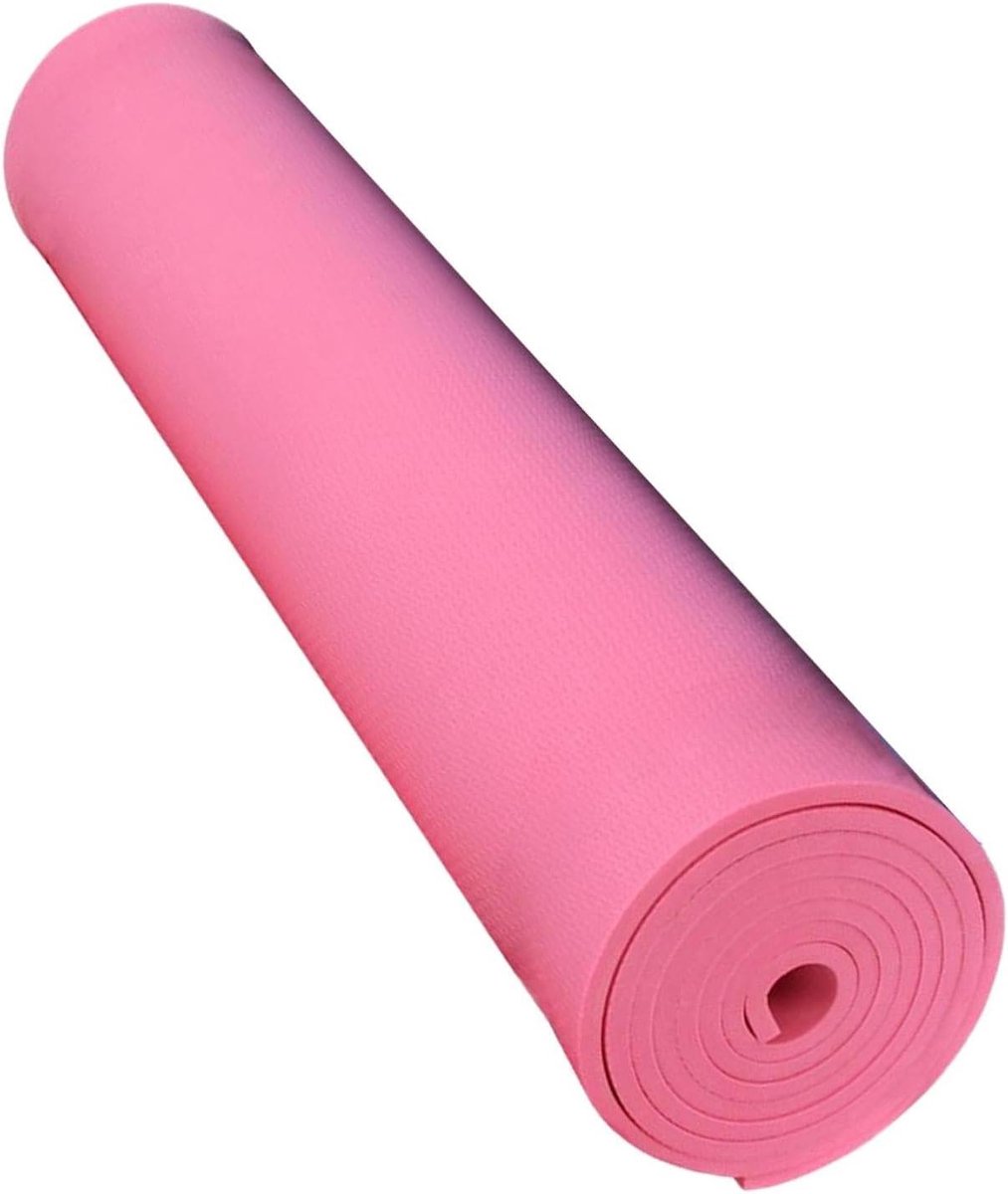 Yogamat - Oefenmat Fitnessmat - Thuis Sporten - Anti-scheur Materiaal - 61 x 11 x 11 cm - Roze
