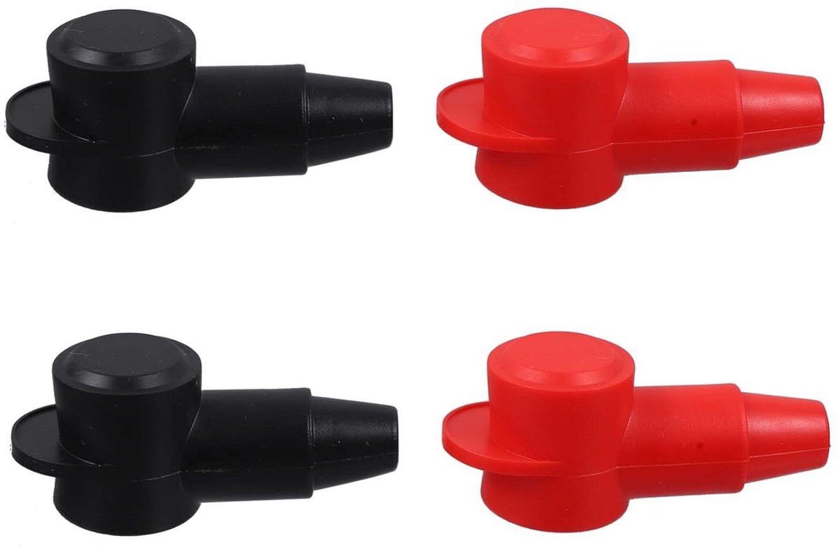 Batterij Terminal Covers - Accupool Beschermers - Voorkomt Kortsluiting - Vlamvertragend Materiaal - 4.4 x 2 x 1.3 cm - Zwart