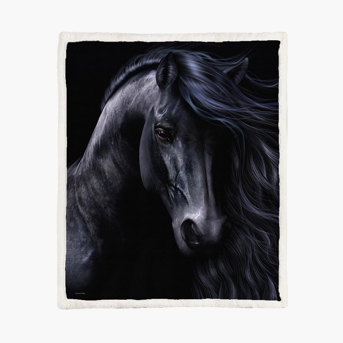 The Coloured House Fleece Deken 150*200cm Zwart Paard Multicolor
