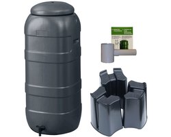 Harcostar - Regenton Rainsaver - Antraciet 100 L + Voet + Vulautomaat