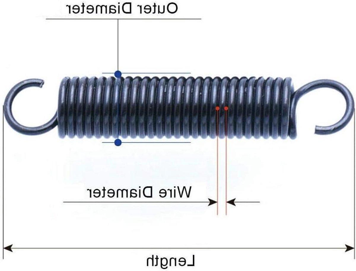 Twee Spanveren - Met Haken - Klus Benodigdheden - Kleine Uitbreiding - 1.5x15x100mm - Staal