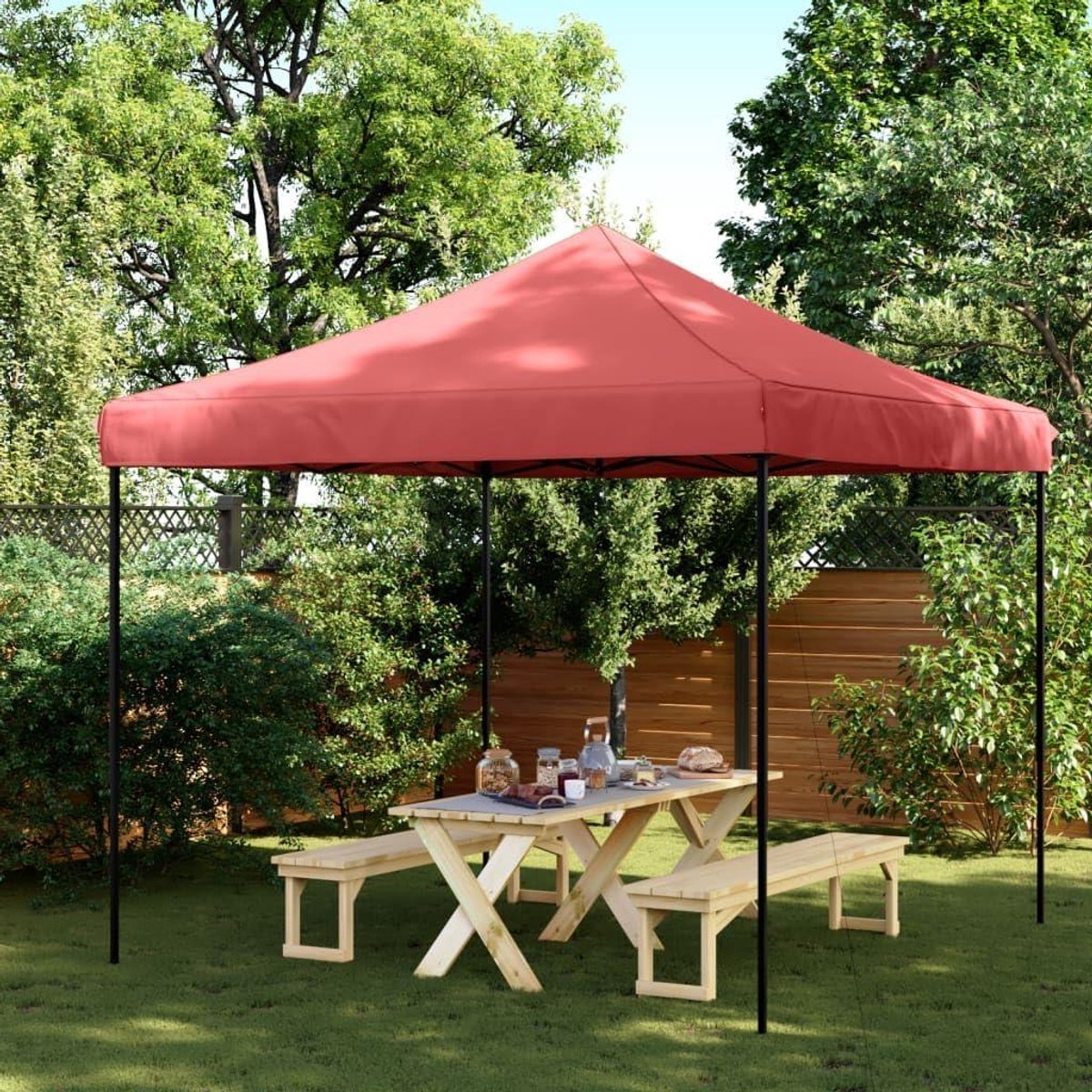 Pop-up Partytent - Opvouwbare Paviljoen - Feestelijke Evenementen - Snel Opzetbaar - 292 x 292 cm - Bordeauxrood