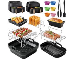 15-delige siliconen bakvormset voor Philips Airfryer Dual Basket 9L