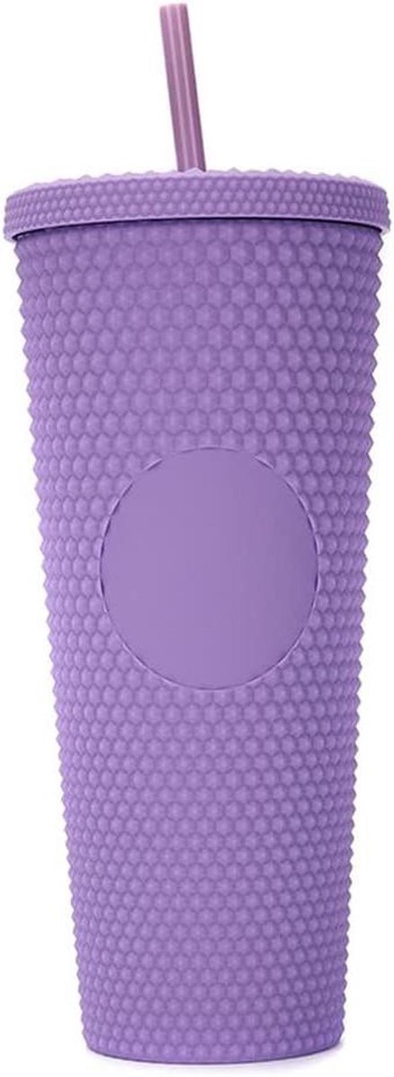 Waterbeker - Herbruisbare beker - Hydratatie Onderweg - Dubbellaags Design - 710 ml - Donkerpaars