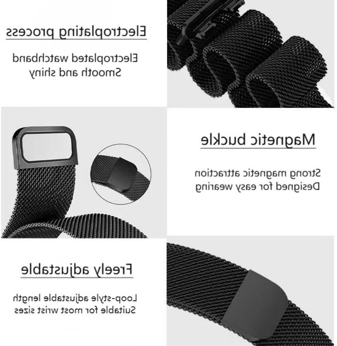 Verstelbare metalen horlogeband met magneetsluiting voor smartwatch, geschikt voor Huawei Watch Fit 3/4/Fit4 Pro, unisex design, comfortabele pasvorm