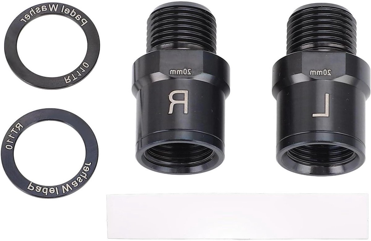 Pedaalverlengingen Fiets - Pedaal Extenders - Verbeterde Rijervaring - Titanium Legering - 20mm Verstelling - Zwart