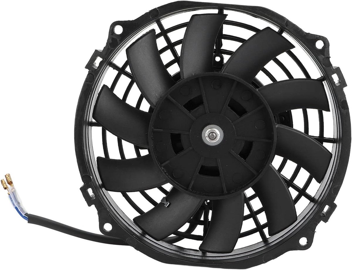 Universele Radiatorventilator - Koelventilator - Motor Koelen - Slank Ontwerp - 7 Inch - Zwart