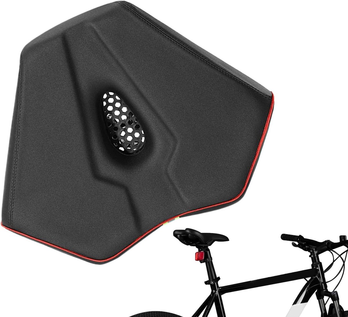 Fietszadel - Comfort zadel - Fietsen verbeteren - Schokabsorberend kussen - 33x26x7.5cm - Rood