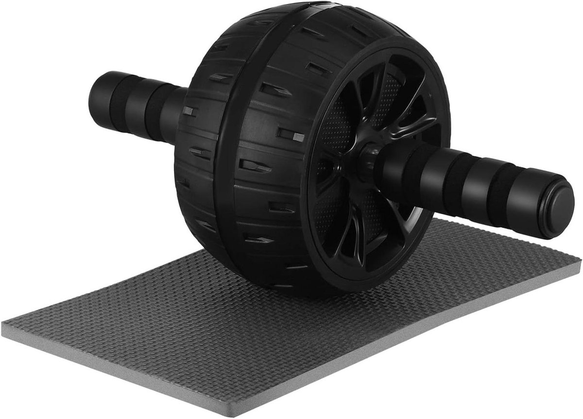 Buikspierroller - Core trainer - Krachtige core training - Extra brede rol - 30 x 16 x 9 cm - Zwart