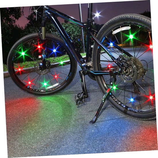 Fiets Spaakverlichting - Wielverlichting Fiets - Nachtelijke Veiligheid - Waterbestendig PC-kunststof - 2 mm Spaken - Rood — afbeelding 3