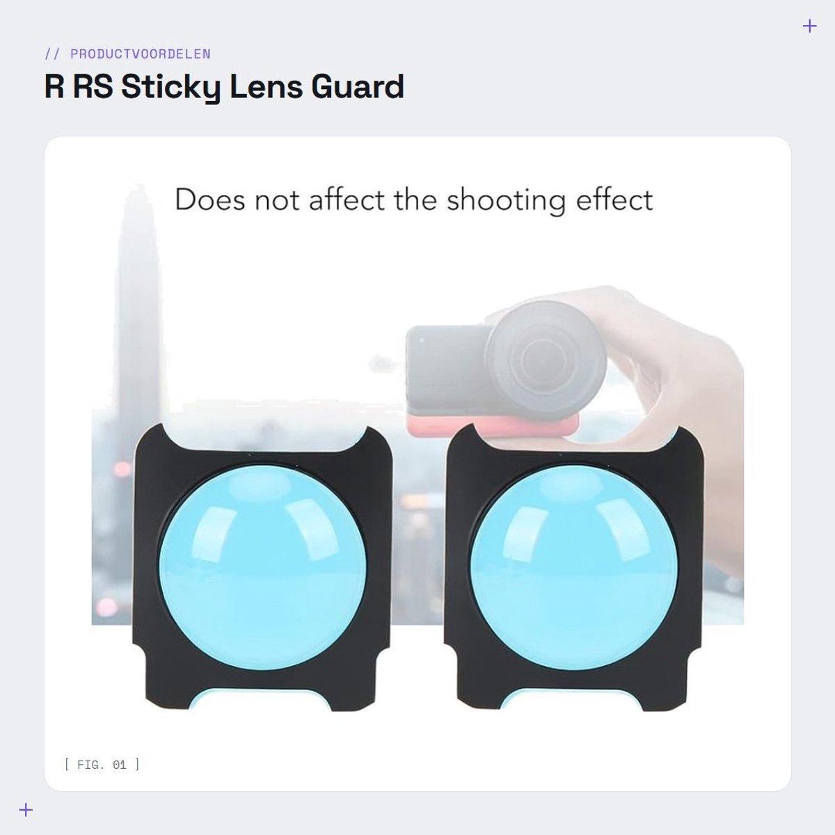 Dailygoods R RS Sticky Lens Guard - Anti-scratch HD-cameraschermbeschermer - Dubbellaagse bescherming - Zelfklevend - Schokbestendig - Geschikt...
