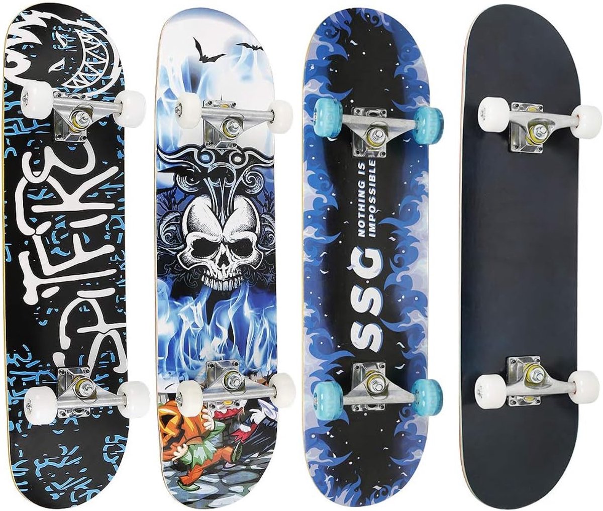 Kinder Skateboard Compleet Board Beginners Straat Skate 7 Lagen Esdoorn 31 x 8 Inch