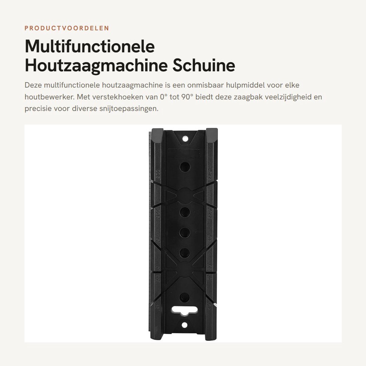 Dailygoods- Houtzaagmachine Multifunctioneel - Verstekzaagbak - Snijhoek 0/22,5/45/90 graden - ABS Kunststof - Hoogwaardige Precisie - Werktafel Bevestiging - Verstekzaag