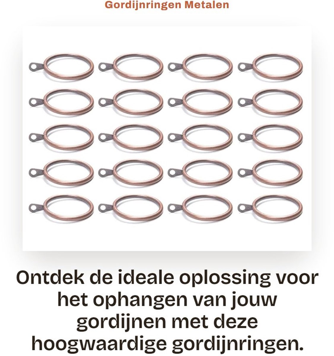 Dailygoods- Gordijnringen Pack van 20 - Metalen Gordijnringen - Krasbestendig - Slijtvast - Geschikt voor Zware/Lichtgewicht Gordijnen - Mooi Gepolijst - Gordijnhaken