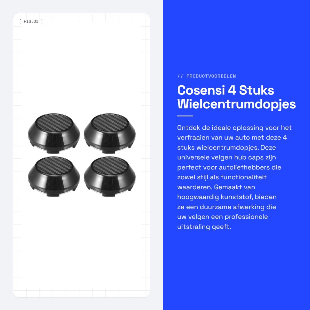 Dailygoods- Wielcentrumdopjes 4 Stuks - Universele Velgen - Zwart - Hoogte 26 mm - Buitendiameter 65 mm - Duurzaam Kunststof - Wieldoppen