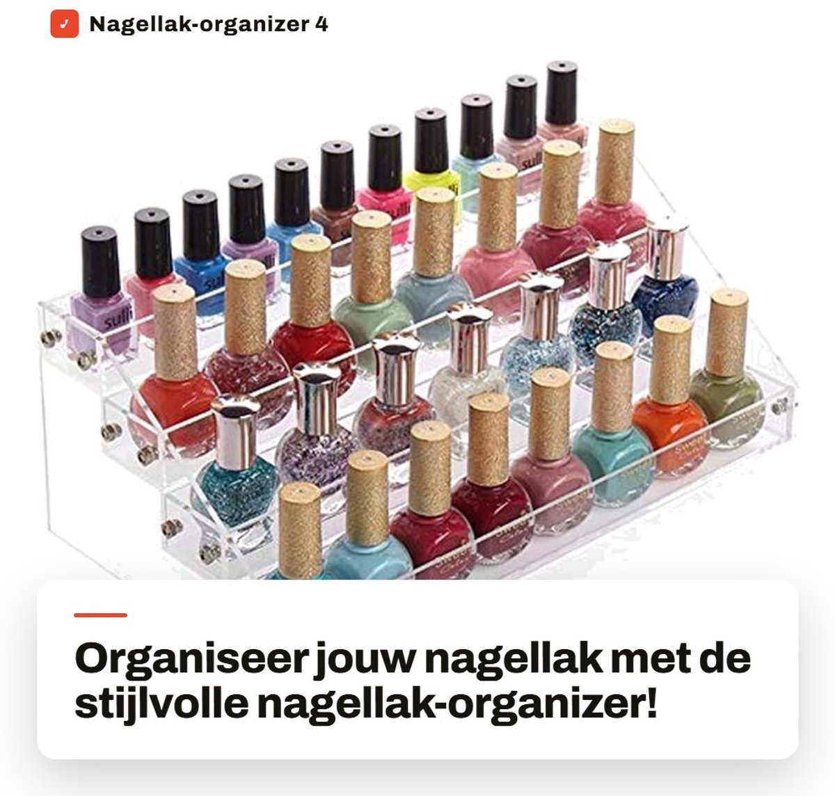 Zeynomax - Nagellak-organizer - 4 niveaus - transparant - make-up display - acryl - perfect voor nagellakverzamelaars - 16,6 x 14,2 cm