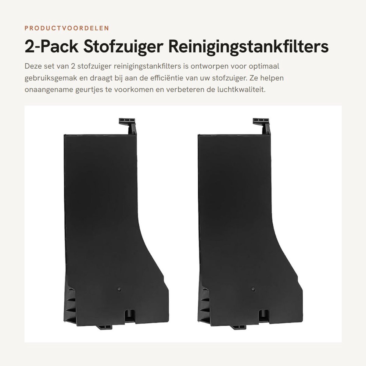 Dailygoods- Stofzuigertankfilter 2-Pack - Reinigingstankfilteraccessoires - Zwart - 16,5 x 8 cm - Nieuw plastic - Onderhoudsvriendelijk - Filter