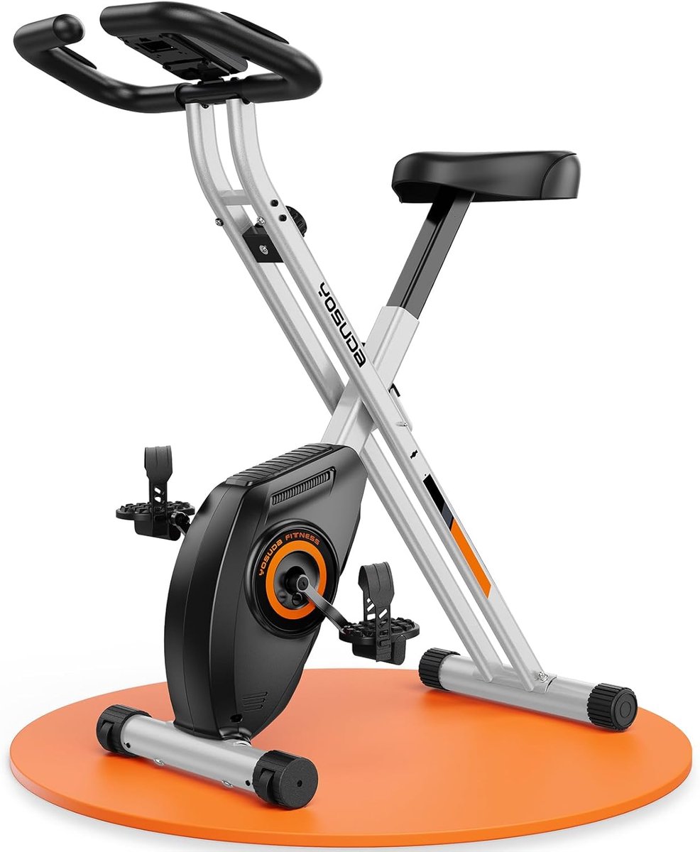 Opvouwbare Hometrainer - Fitness Fiets - Thuis Trainen - 8 Weerstandsniveaus - 70 x 39 x 110 cm - Zilver