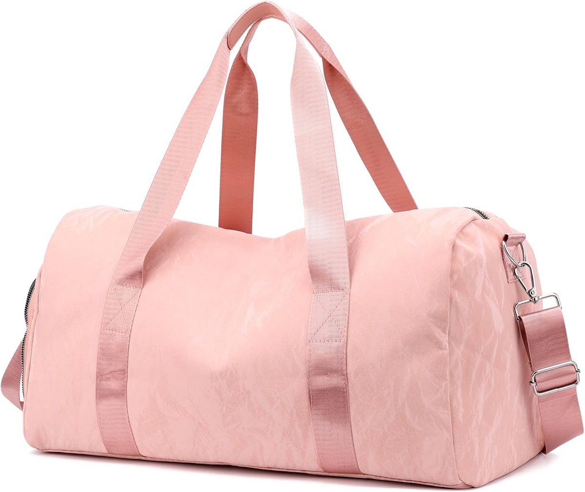 Sporttas met vakken - Reisplunjezak weekendtas - Fitness en reizen - Droge natte gescheiden zak - 49x25x25 cm - Roze